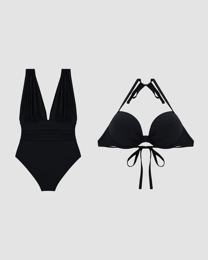 Luxe | Costume modellante con profondo scollo a V