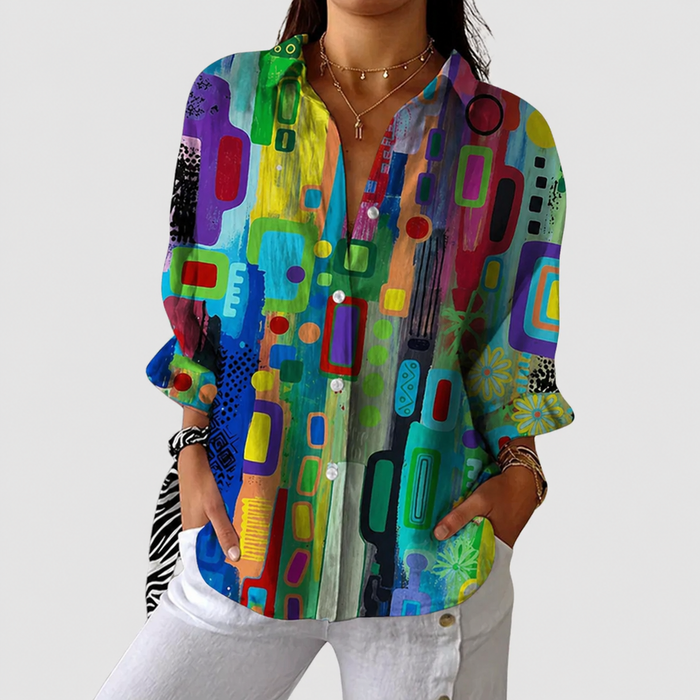 Blusa leggera e colorata stampata