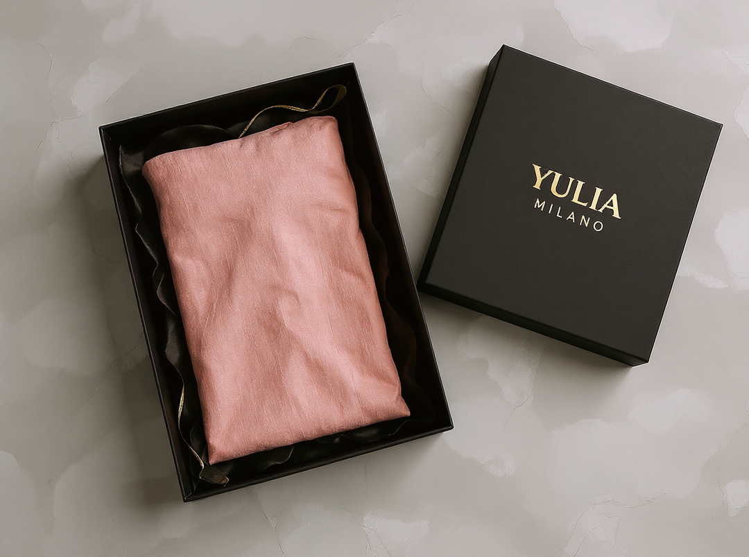 Isabel - Abito lungo minimalista rosa con scollo a V in misto lino da donna
