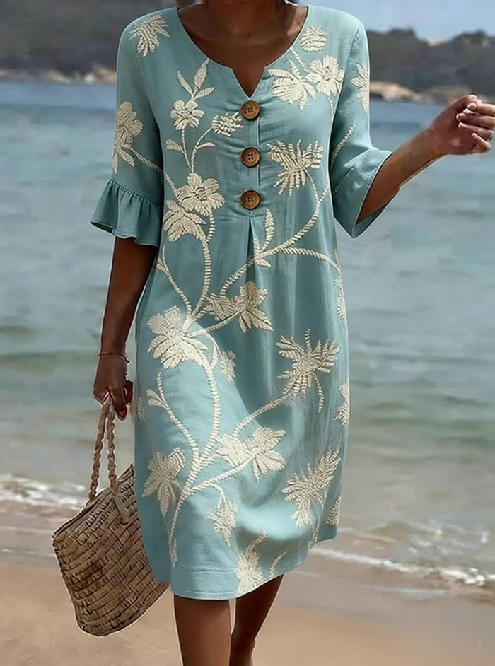 Abito casual da donna con stampa floreale
