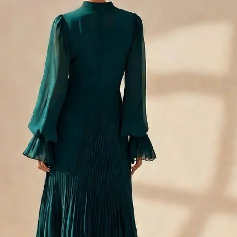 Camilla - Elegante abito midi plissettato con volant